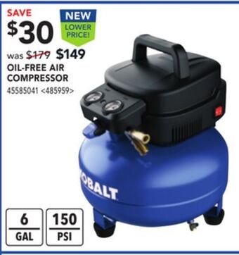 RONA Kobalt oil-free air compressor offer