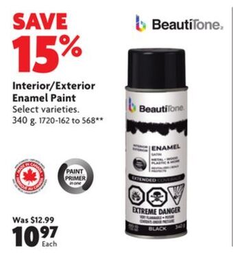 Home Hardware Interior/exterior enamel paint offer
