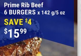 M & M Food Market Prime rib beef burger offer