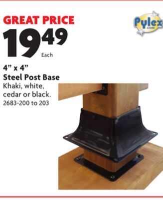 Home Hardware 4 x 4 steel post base offer