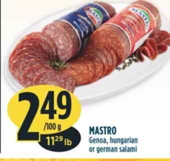 Marché Adonis Mastro genoa, hungarian or german salami offer
