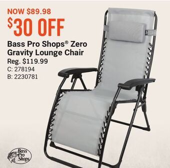 Bass Pro Bass pro shops® zero gravity lounge chair offer