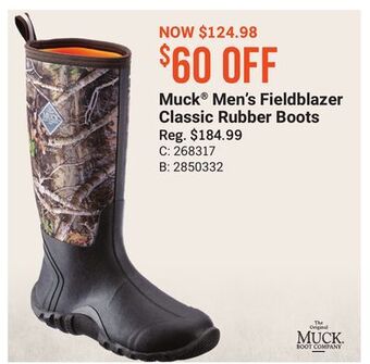 Bass Pro Muck® men's fieldblazer classic rubber boots offer