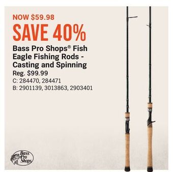 Bass Pro Bass pro shops® fish eagle fishing rods-casting and spinning offer