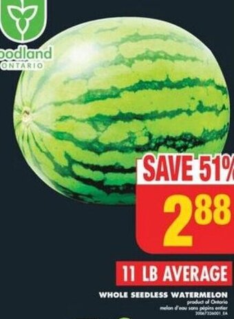 No Frills WHOLE SEEDLESS WATERMELON offer