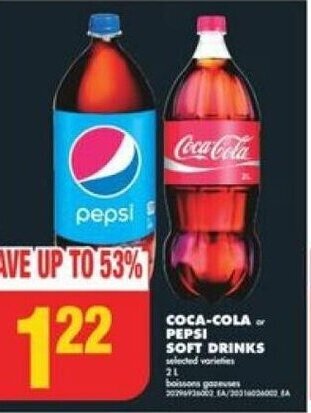 No Frills Coca-Cola Or Pepsi Soft Drinks offer