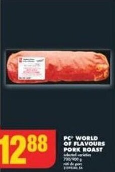 No Frills PC WORLD OF FLAVOURS PORK ROAST offer