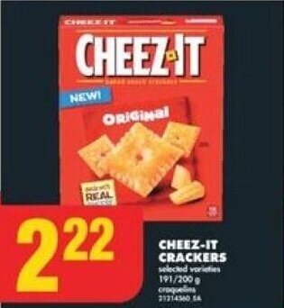 No Frills CHEEZ-IT CRACKERS selected varieties 191/200 g offer