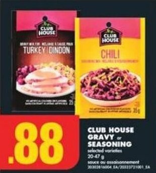 No Frills CLUB HOUSE GRAVY. SEASONING selected varieties 20-47g offer
