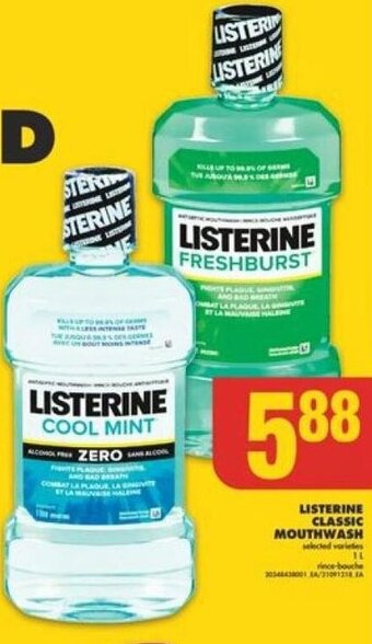 No Frills LISTERINE CLASSIC MOUTHWASH 1L offer