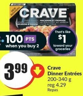 FreshCo Crave Dinner Entrées 200-340 g offer