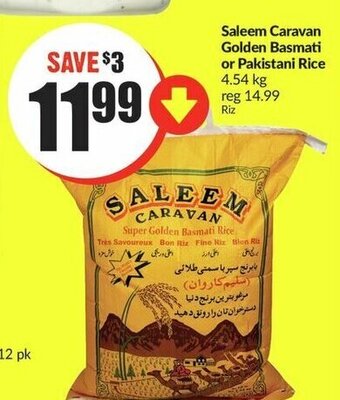FreshCo Saleem Caravan Golden Basmati or Pakistani Rice 4.54 kg offer