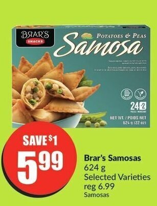 FreshCo Brar's Samosas 624 g offer