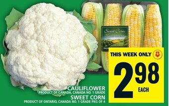Food Basics CAULIFLOWER , SWEET CORN offer