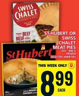 Food Basics ST-HUBERT OR SWISS CHALET MEAT PIES offer