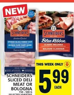 Food Basics SCHNEIDERS SLICED DELI MEAT OR BOLOGNA 150-500 G offer
