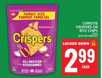 Food Basics CHRISTIE CRISPERS OR RITZ CHIPS 240G offer