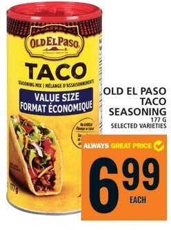 Food Basics OLD EL PASO TACO SEASONING 177G offer