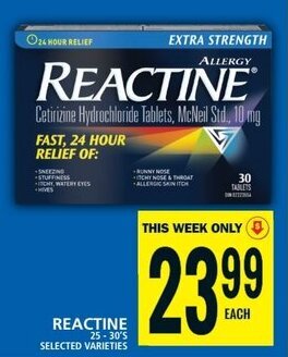 Food Basics REACTINE offer