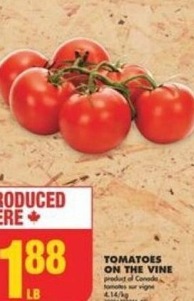 No Frills TOMATOES ON THE VINE offer