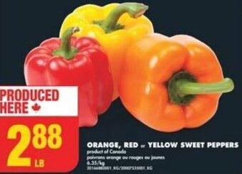 No Frills ORANGE, RED OR YELLOW SWEET PEPPERS offer