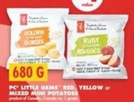 No Frills PC LITTLE GEMS RED, YELLOW or MIXED MINI POTATOES 680G offer