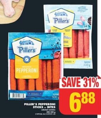 No Frills PILLER'S PEPPERONI STICKS or BITES, 300 - 500 g offer