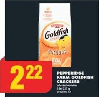 No Frills PEPPERIDGE FARM GOLDFISH CRACKERS, 156 - 227 g offer