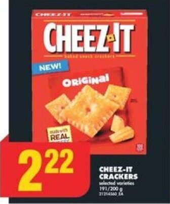 No Frills CHEEZ-IT CRACKERS, 191 / 200 g offer