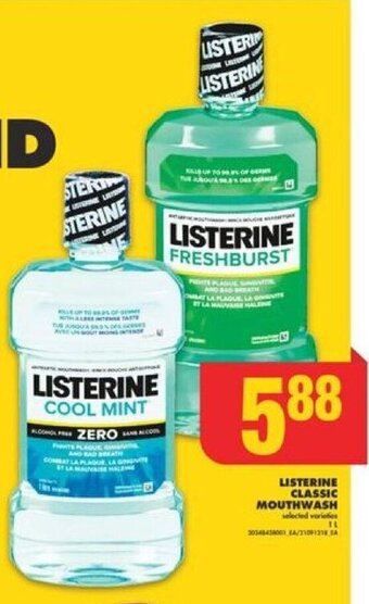 No Frills LISTERINE CLASSIC MOUTHWASH, 1L offer