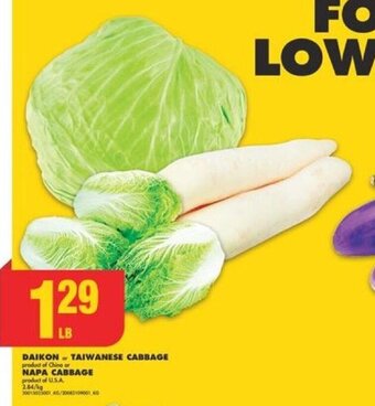 No Frills DAIKON or TAIWANESE CABBAGE or NAPA CABBAGE offer