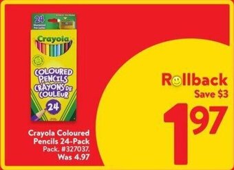 Walmart Crayola Coloured Pencils 24 - Pack offer