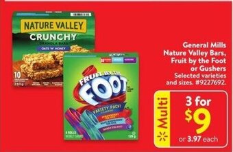 Walmart General Mills Nature Valley Bars, Fruit by the Foot or Gushers offer