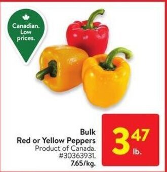 Walmart Bulk Red or Yellow Peppers offer