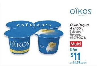 Walmart Oikos Yogurt 4 x 100 g offer
