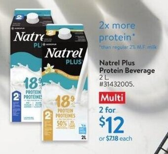 Walmart Natrel Plus Protein Beverage 2 L offer
