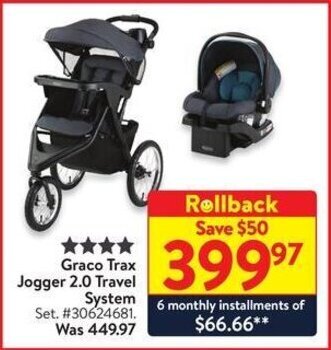 Walmart Graco Trax Jogger 2.0 Travel System offer