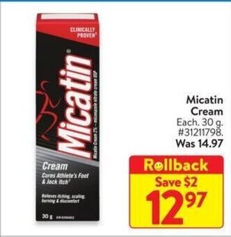 Walmart Micatin Cream, 30 g offer