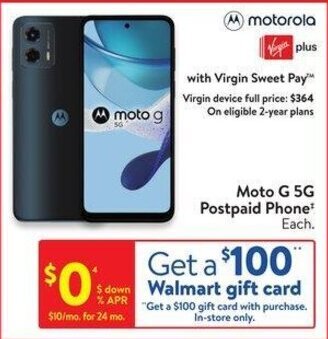 Walmart Moto G 5G Postpaid Phone offer