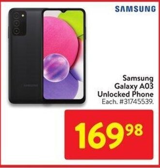 Walmart Samsung Galaxy A03 Unlocked Phone offer
