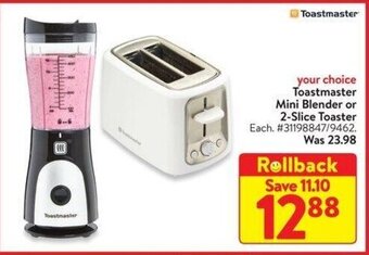 Walmart Toastmaster Mini Blender or 2-Slice Toaster offer