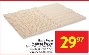 Walmart Basic Foam Mattress Topper offer