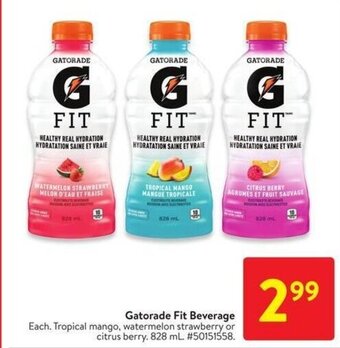 Walmart Gatorade Fit Beverage, 828 mL offer