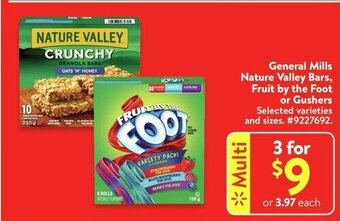 Walmart General Mills Nature Valley Bars, Fruit by the Foot or Gushers. offer
