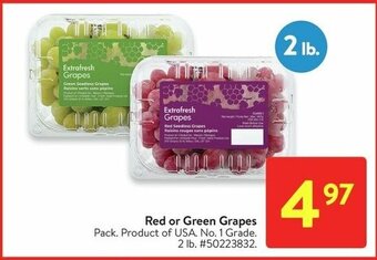 Walmart Red or Green Grapes offer