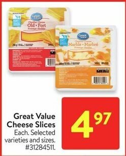 Walmart Great Value Cheese Slices. offer