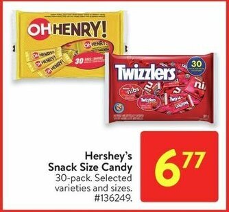 Walmart Hershey's Snack Size Candy 30 - pack offer