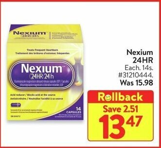 Walmart Nexium 24HR Each. 14's offer