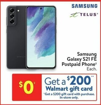 Walmart Samsung Galaxy S21 FE Postpaid Phone offer