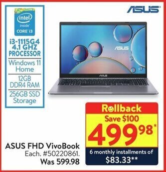 Walmart ASUS FHD VivoBook offer